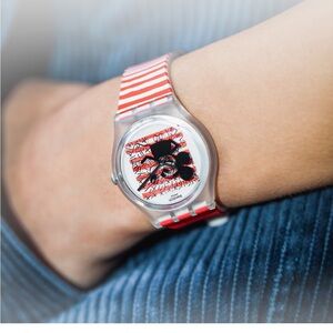 Swatch Red and White Artistic Smartwatch NEW